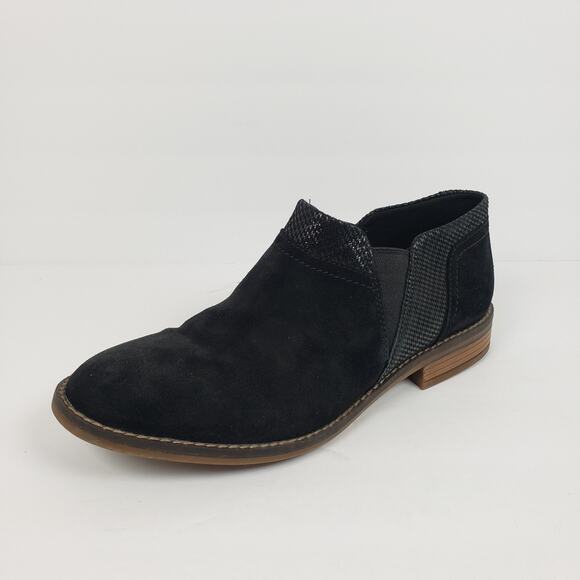 Collection By Clarks Camzin Mix Womens Size 9.5 Black Suede Bootie Shoes - Picture 2 of 11